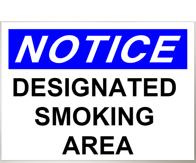 OSHA Notice Safety Sign Designated Smoking Area 7"x10" Adhesive Vinyl